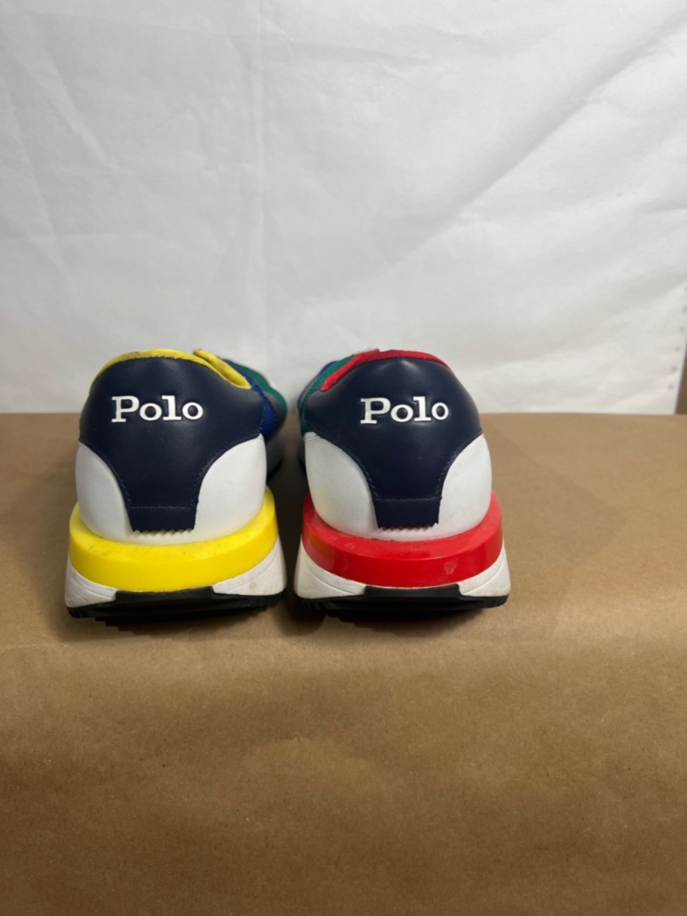 Men's Multicolor Athletic Slip-On Sneakers - White/Blue/Green/Red/Yellow - Picture 4 of 7